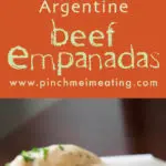 Get a taste of South America with these Argentine beef, potato, and onion empanadas. Serve them with chimichurri! | www.pinchmeimeating.com