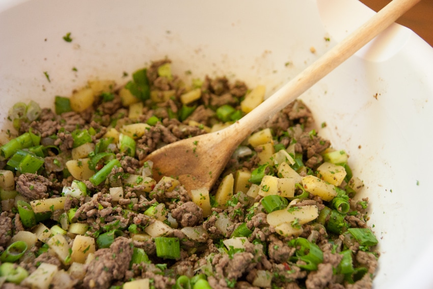 Get a taste of South America with these Argentine beef, potato, and onion empanadas. Serve them with chimichurri! | www.pinchmeimeating.com