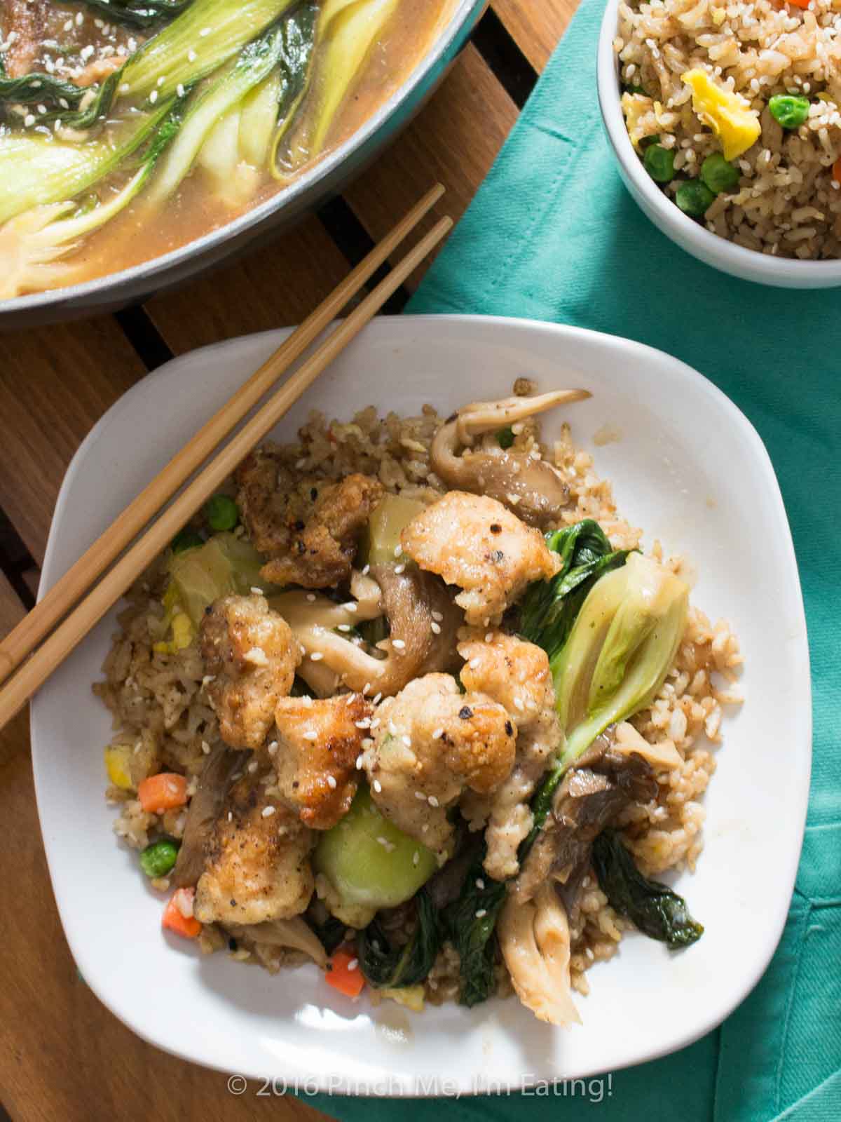 Chicken with Baby Bok Choy and Mushrooms - Pinch me, I'm eating