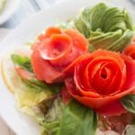 As beautiful as it is delicious, this surprisingly easy smoked salmon, tomato, and avocado rose salad showcases the uninhibited flavors of each ingredient, brightened with a splash of lemon. | www.pinchmeimeating.com