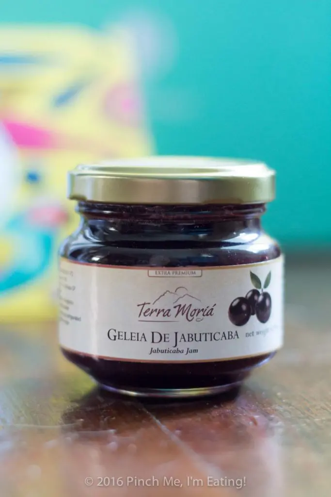 Jabuticaba jam, from Try the World's Brazil box. Use it for these bite-sized jam and brie tartlets! | www.pinchmeimeating.com