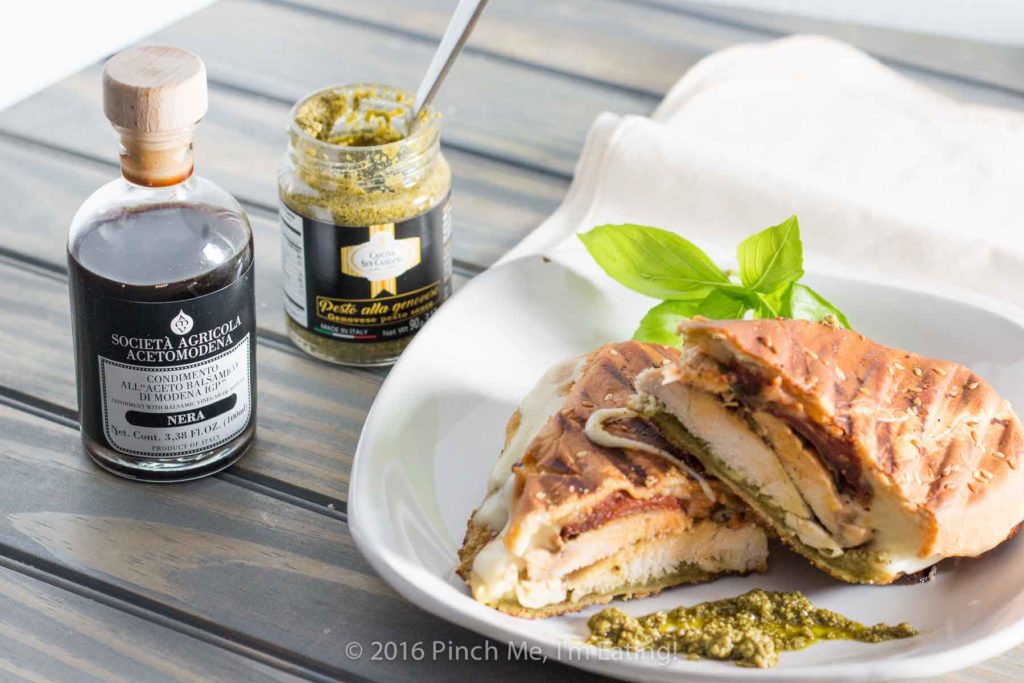 This pesto chicken panini sandwich is crispy on the outside, juicy on the inside, full of flavor, and oozing with melty cheese. Need I say more?