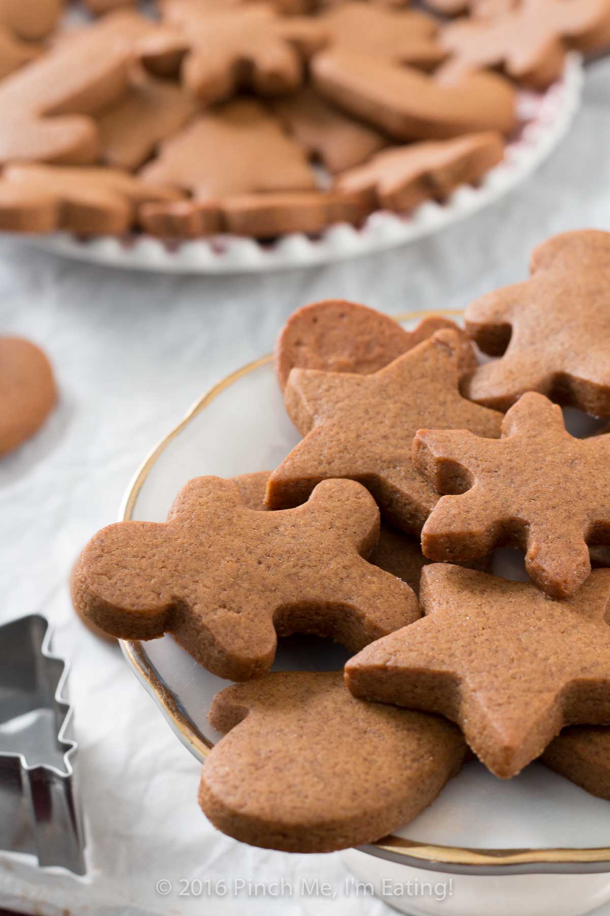Get in the holiday spirit with some spicy, chewy gingerbread cookies! They keep their shape when cut with cookie cutters and they stay soft and delicious! They're the ultimate Christmas cookies.