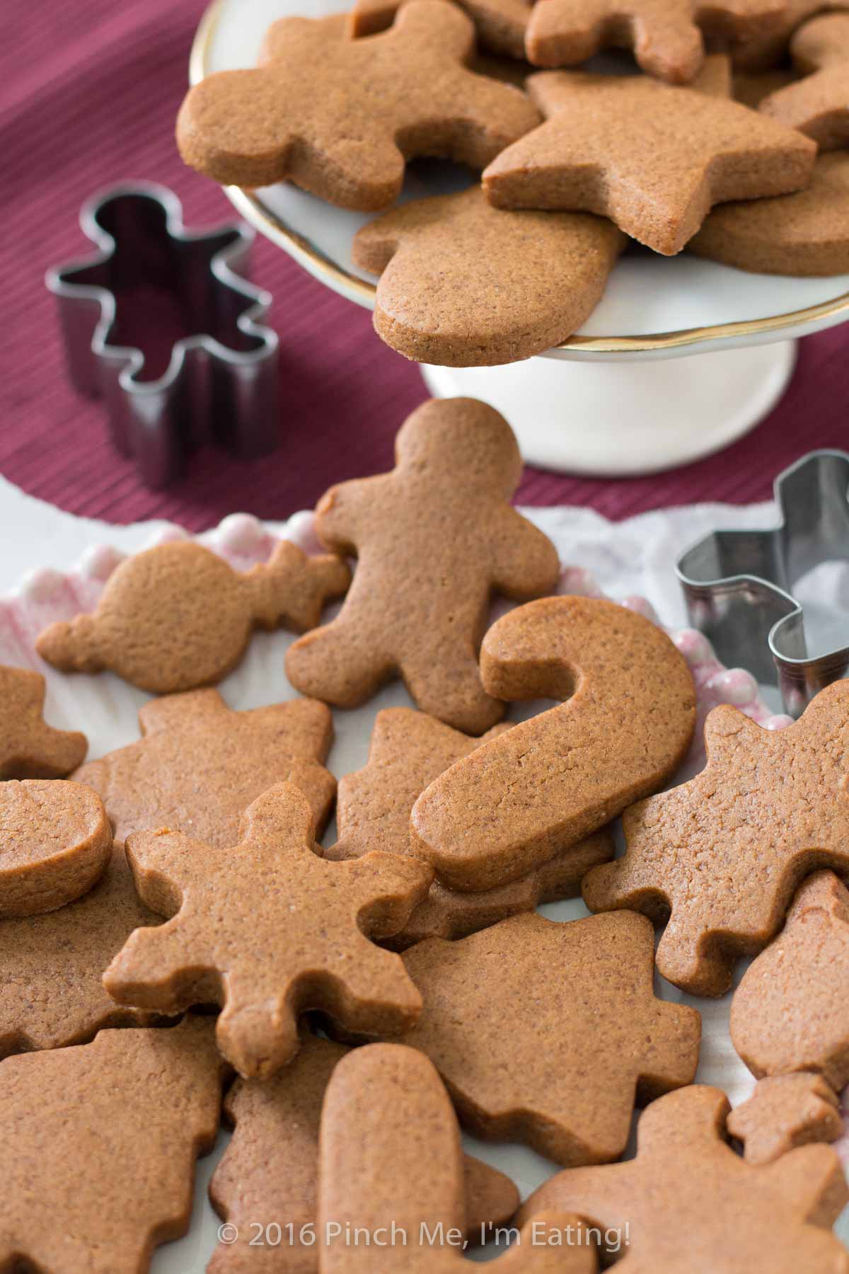 Get in the holiday spirit with some spicy, chewy gingerbread cookies! They keep their shape when cut with cookie cutters and they stay soft and delicious! They're the ultimate Christmas cookies.