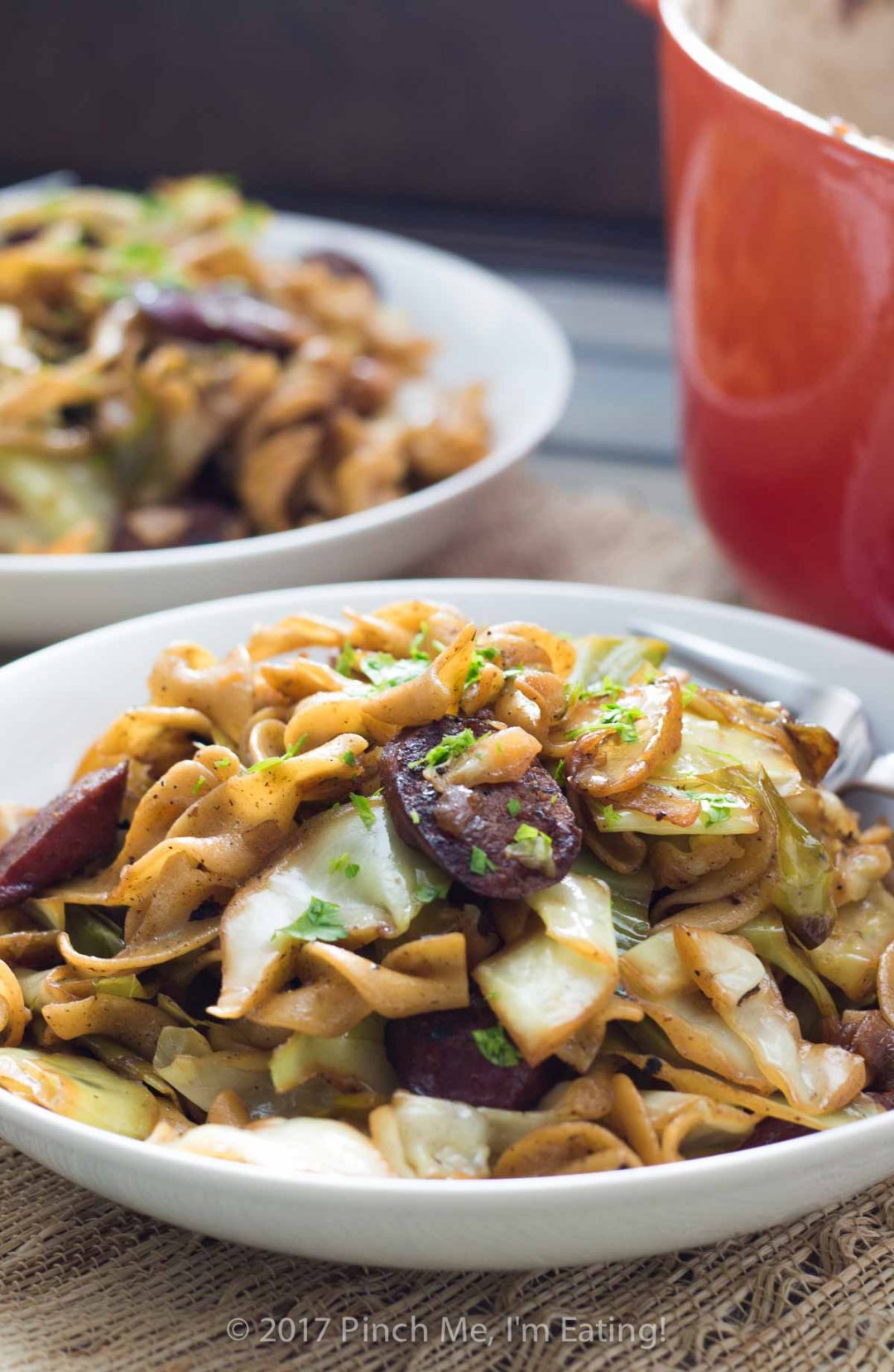 Kielbasa and Cabbage with Egg Noodles Pinch me, I'm eating