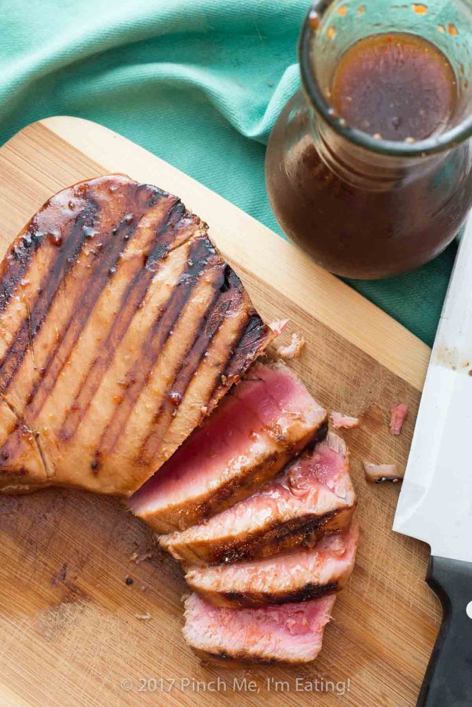 This pineapple teriyaki marinade is my absolute favorite way to prepare tuna steaks, but you can also use it on salmon or chicken, or even as a salad dressing!