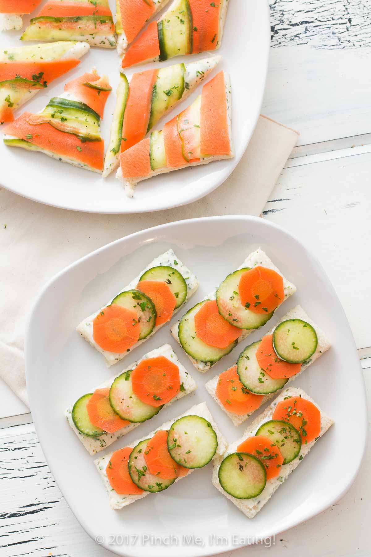 Marinated Carrot and Cucumber Tea Sandwiches