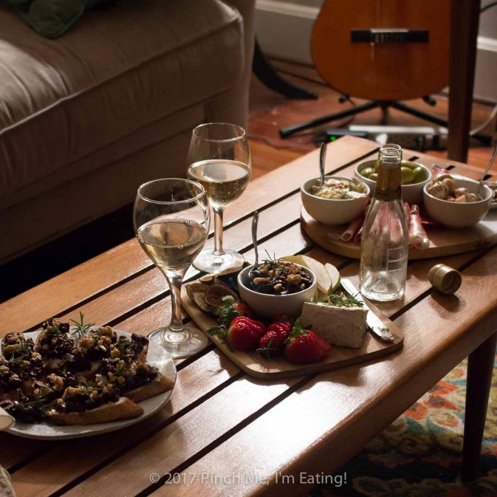 Learn how to plan a low-stress wine and cheese date night at home with these guidelines for putting together charcuterie and cheese boards and tips for setting the mood! 