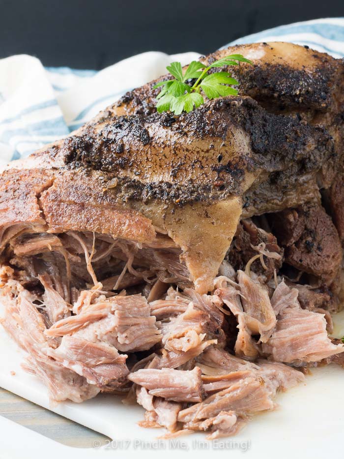 Slow cooker root beer pulled pork is juicy, flavorful, and provides the perfect base for mixing in your favorite barbecue sauce or using in other recipes! Takes only 5 minutes to prep.