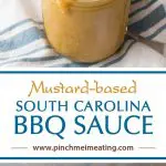 The only way I eat my pulled pork is with mustard-based South Carolina BBQ sauce! This is so sweet, tangy, and delicious!