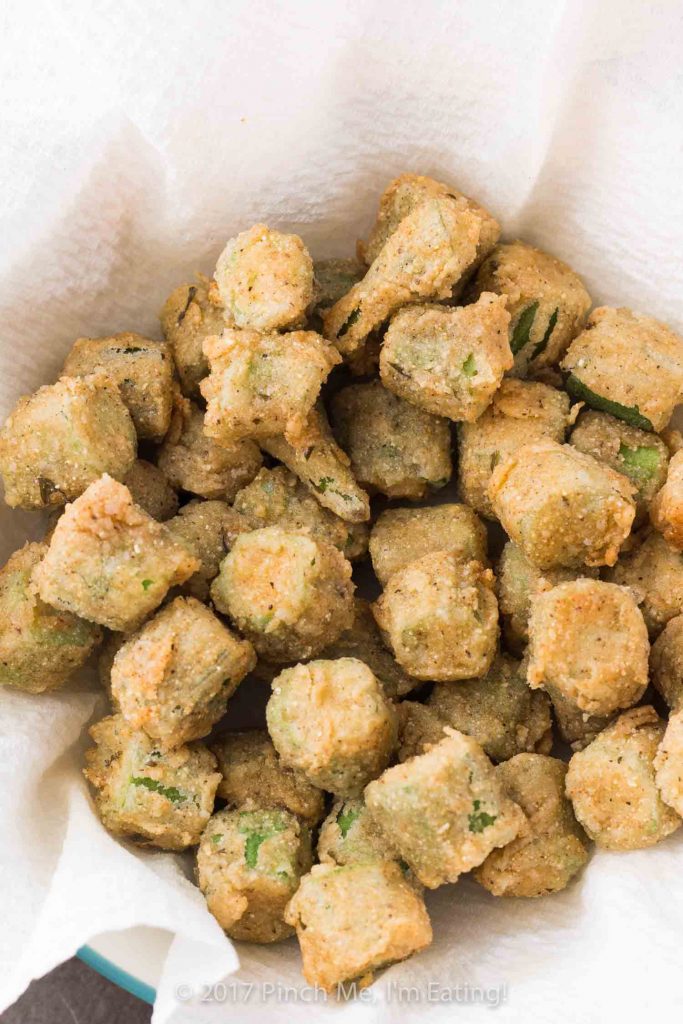 Classic Southern fried okra with cornmeal is tender-crisp on the inside and crispy on the outside — perfect for okra lovers and okra skeptics alike!
