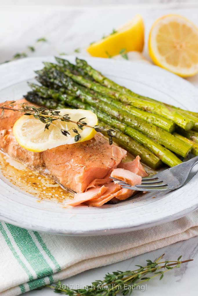 Easy enough for a lazy weeknight meal and fancy enough for company, this lemon soy foil packet salmon only takes 5 minutes to assemble and is the perfect dinner for any occasion!