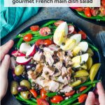 Overhead shot of classic French Nicoise salad