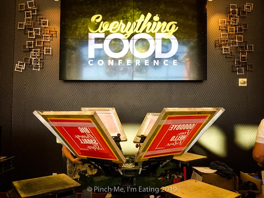 T-shirt press at the Everything Food Conference