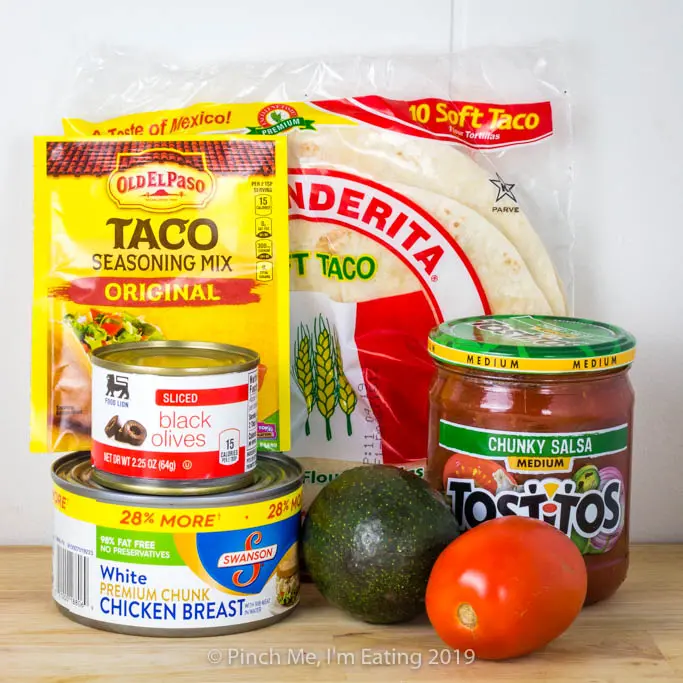 Hurricane chicken taco ingredients - food for a power outage