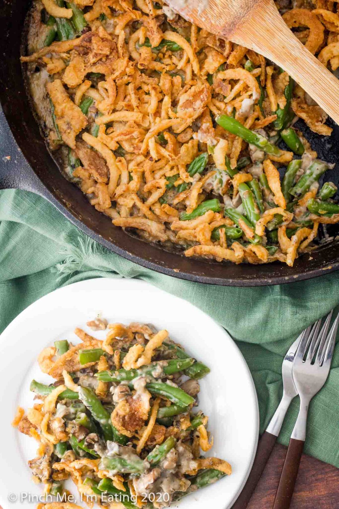 Small Batch Green Bean Casserole with Homemade Mushroom Soup