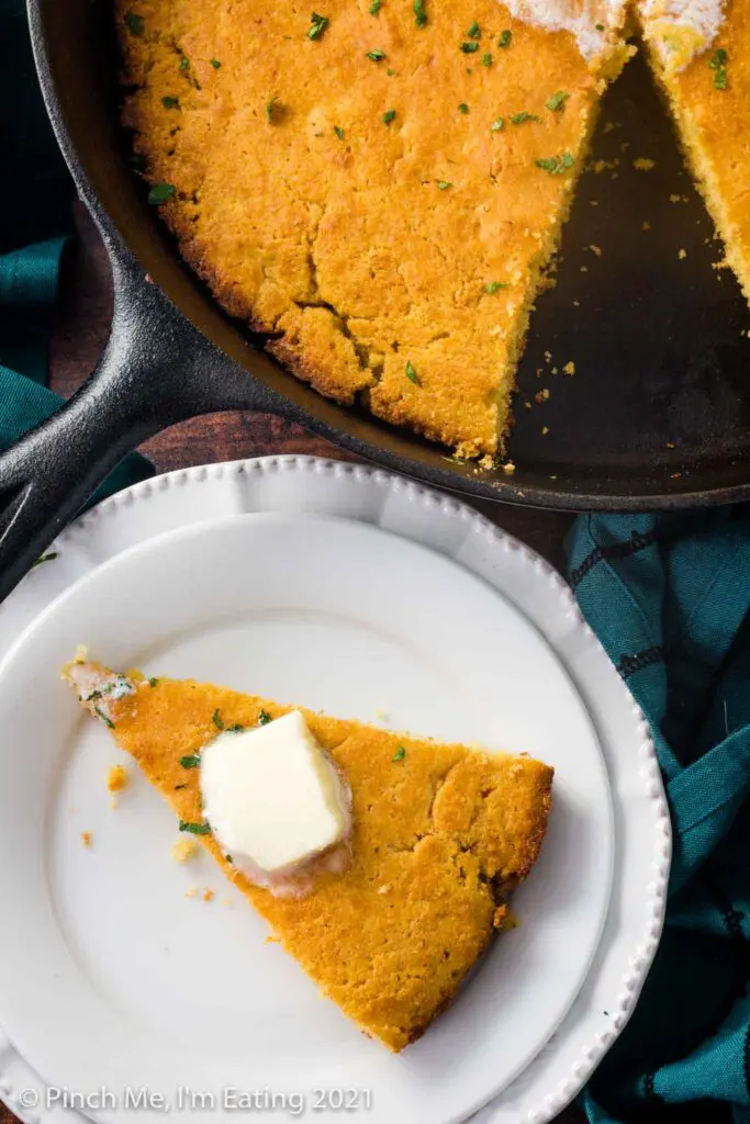 Cast Iron Skillet Cornbread - The Midwest Kitchen Blog