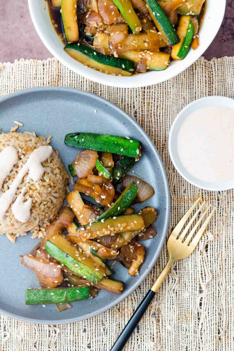 Simple Hibachi Vegetables (Sautéed Zucchini and Onions)