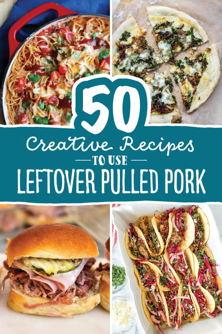 Featured image collage of recipes that use leftover pulled pork.