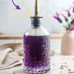 Pinterest image for lavender simple syrup with text overlay.