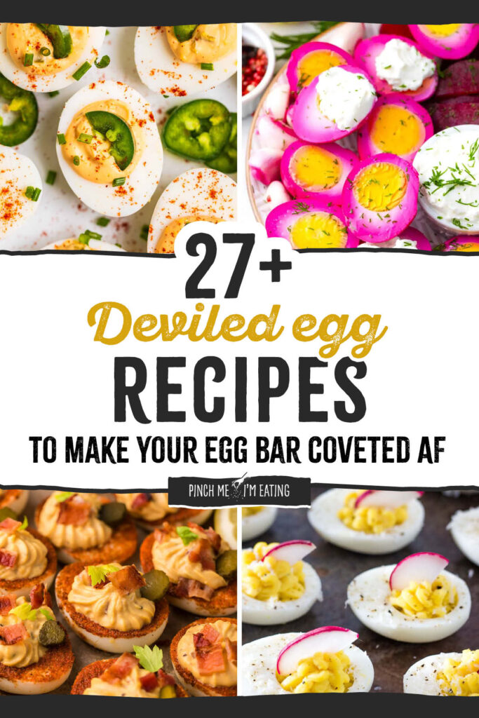 Deviled egg recipes feature image collage.